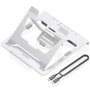 Aisens ASUC-7P045-GR Soporte Ajustable Portátil Tablet con Docking USB-C 7 en 1 HDMI RJ45 Lector Tarjetas Gris